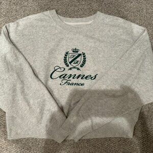 Abercrombie & Fitch SoftAF Cropped Cannes France Sweatshirt Size [Large]